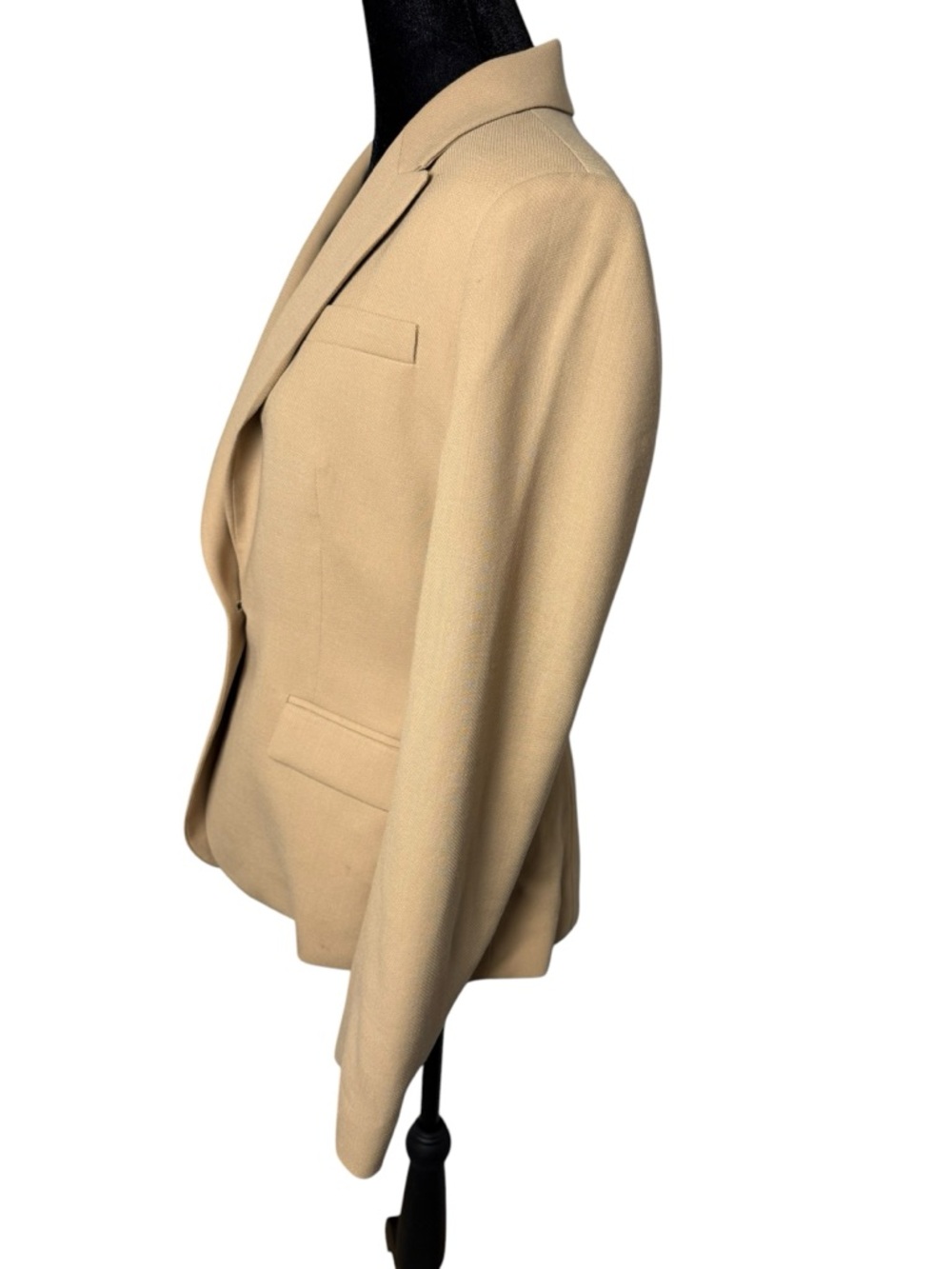 J.Crew 100% Wool One-Button Blazer Beige Size 6 (note flaws) - Picture 3 of 11